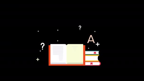 Welcome Back School Εικονίδιο Κινούμενο Σχέδιο Εκπαίδευσης Διαφανές Φόντο Κανάλι — Αρχείο Βίντεο