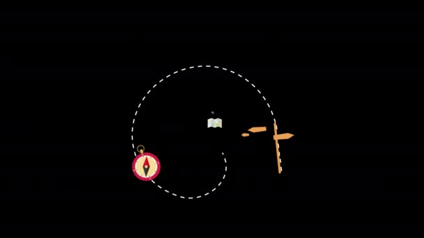 Κύκλος Χάρτη Στοπ Κώνο Κυκλοφορίας Stop Sign Concept Animation Κανάλι — Αρχείο Βίντεο