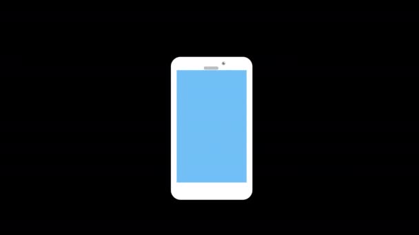 Teléfono Celular Con Signo Exclamación Rojo Animación Concepto Uso Móvil — Vídeo de stock