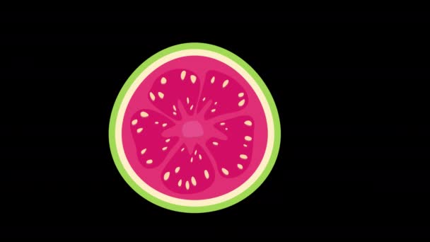 Une Tranche Pastèque Avec Des Graines Blanches Concept Animation Avec — Video