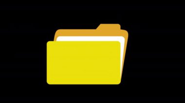 Alfa kanallı sarı klasör konsept döngü canlandırma videosu