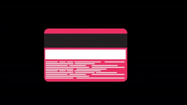 Een Bankkaart Met Een Wereldkaart Icoon Concept Animatie Met Alpha — Stockvideo