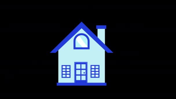 带有Alpha频道的房屋图标家庭不动产概念动画 — 图库视频影像