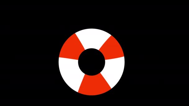 Eine Rot Weiße Rettungsring Ikone Mit Loop Animation Und Alphakanal — Stockvideo