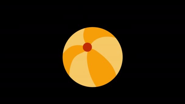 一个带有Alpha通道的黄色和橙色海滩球图标概念循环动画 — 图库视频影像