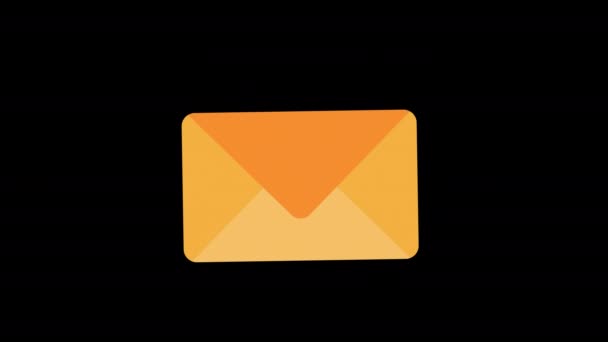 Een Gele Enveloppe Bericht Mail Concept Lus Animatie Video Met — Stockvideo