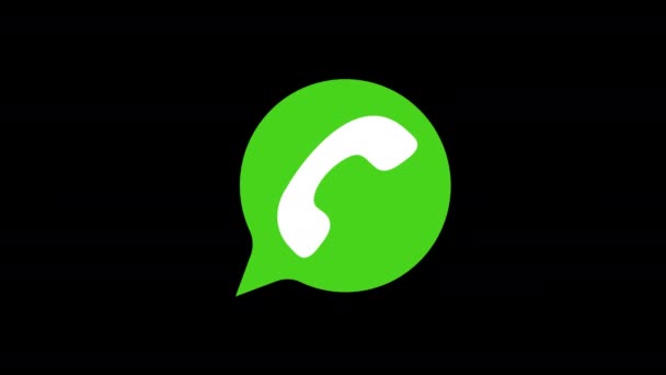 Zielona Bańka Mowy Białym Telefonem Ikona Koncepcji Pętli Animacji Wideo — Wideo stockowe