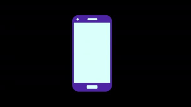 Smartphone Icon Konzept Loop Animationsvideo Mit Alpha Kanal — Stockvideo