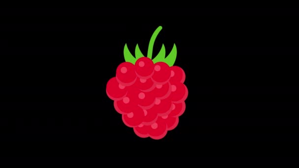 Czerwone Winogrona Zielonymi Liśćmi Koncepcja Animacji Kanałem Alfa — Wideo stockowe