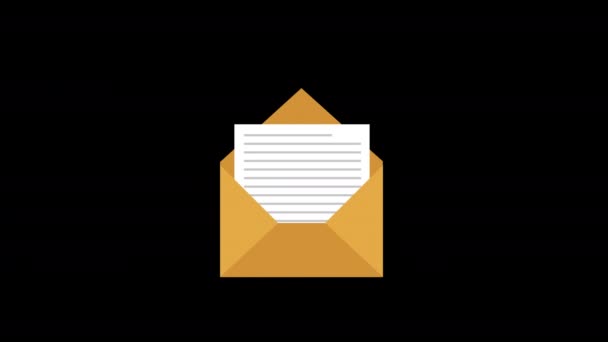 Een Bruine Envelop Met Een Stuk Papier Erin Concept Loop — Stockvideo