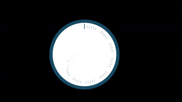 Czarno Biały Zegar Rzymskimi Cyframi Ikona Koncepcja Pętli Animacja Wideo — Wideo stockowe
