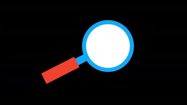 Lupensymbol Symbolisiert Oder Zoomfunktionen Untersuchungskonzept Animation Mit Alphakanal — Stockvideo