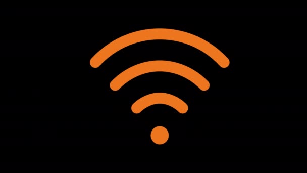 Pomarańczowy Wifi Ikona Koncepcja Pętli Animacja Wideo Kanałem Alfa — Wideo stockowe