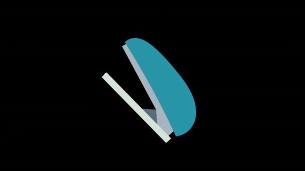 Una Grapadora Azul Con Icono Mango Blanco Video Animación Bucle — Vídeos de Stock
