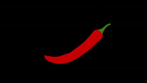Ένα Κόκκινο Chili Pepper Εικονίδιο Βρόχο Animation Βίντεο Κανάλι Άλφα — Αρχείο Βίντεο
