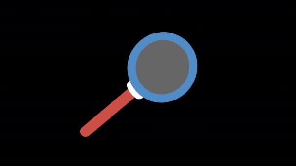 Lupensymbol Symbolisiert Oder Zoomfunktionen Untersuchungskonzept Animation Mit Alphakanal — Stockvideo