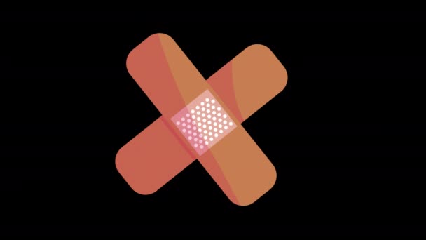 Band Hilfsmittel Icon Bandagen Verschiedene Formen Konzept Schleifen Animation Video — Stockvideo