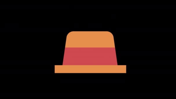 Cowboy Hat Icon Concept Loop Animation Video Alpha Channel — Stock Video