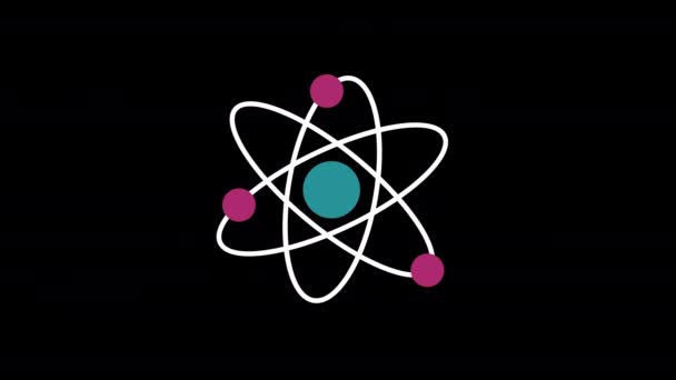 Atomu Chemia Molekularna Lub Fizyczna Ikona Koncepcji Pętli Animacji Wideo — Wideo stockowe