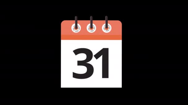 Ein Kalender Mit Der Zahl Auf Dem Symbol Konzeptschleifenanimation Mit — Stockvideo