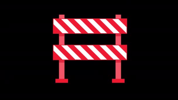 Ένα Κόκκινο Και Άσπρο Ριγέ Road Barrier Concept Loop Animation — Αρχείο Βίντεο