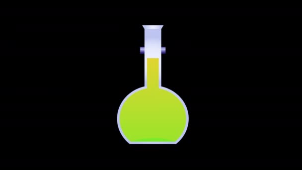 带彩色液体图标概念环路动画的实验室试管瓶 — 图库视频影像