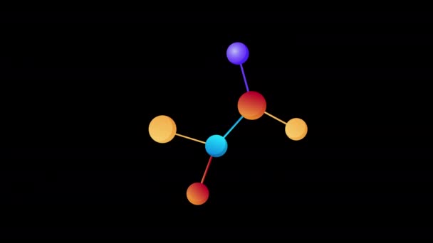 Барвиста Структура Молекул Точками Лініями Концептуального Циклу Анімації Відео Альфа — стокове відео