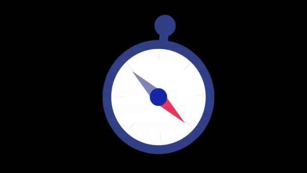 Navigační Kompas Koncept Smyčka Animace Videa Alfa Kanálem — Stock video