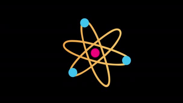 Atomu Chemia Molekularna Lub Fizyczna Ikona Koncepcji Pętli Animacji Wideo — Wideo stockowe
