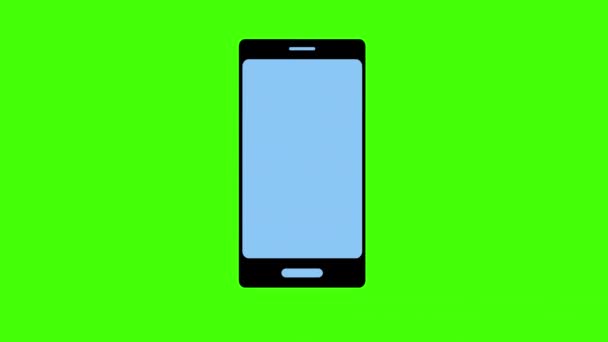 Smartphone Teléfono Móvil Icono Concepto Lazo Animación Vídeo Con Canal — Vídeo de stock