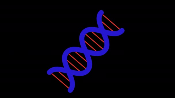 Adn Strand Science Diseño Moléculas Icono Concepto Lazo Animación Vídeo — Vídeo de stock