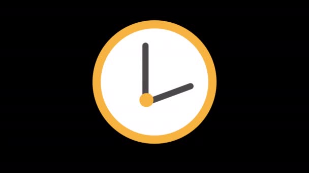 Video Animación Bucle Concepto Icono Reloj Pared Naranja Blanco Con — Vídeos de Stock