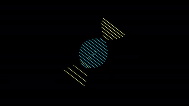 Dnaストランドサイエンス分子デザインアイコンコンコンセプトループアニメーションビデオとアルファチャンネル — ストック動画