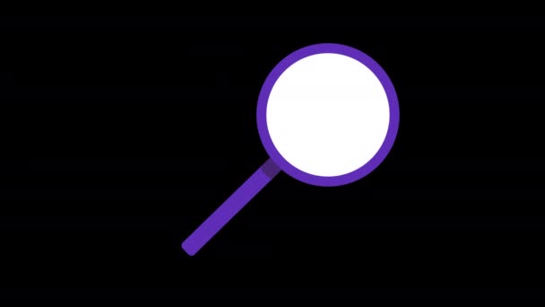 Loupe Icône Verre Symbolisant Recherche Zoom Fonctions Investigation Concept Animation — Video