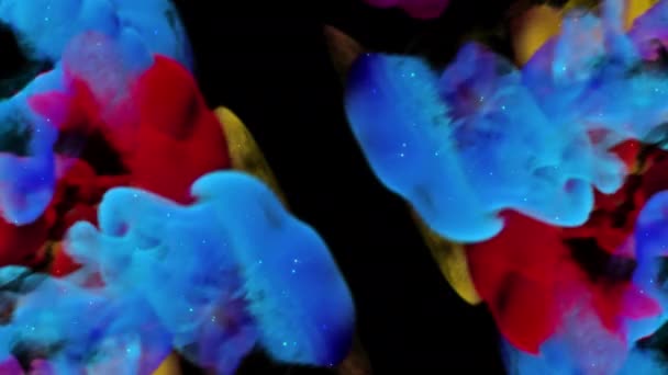 Renkli Parçacık Dumanı Patlaması Animasyon Patlaması Alfa Kanalı Ile Patlama — Stok video