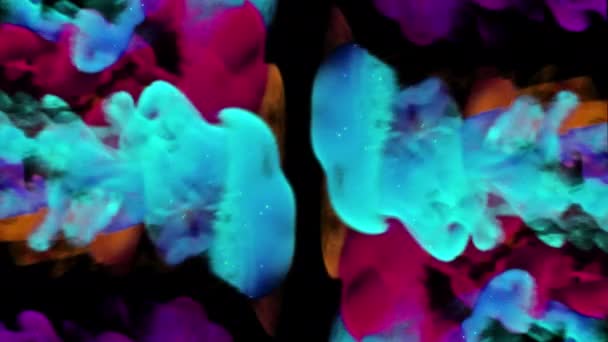 Coloré Particule Fumée Explosion Animation Éclatement Éclatement Avec Canal Alpha — Video