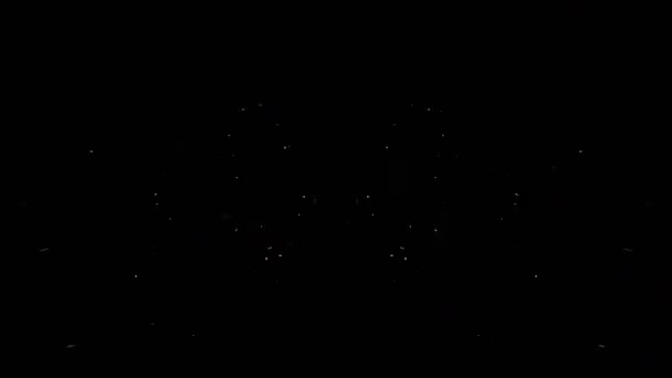 燃烧的火花在黑色背景上喷射发光粒子动画 — 图库视频影像