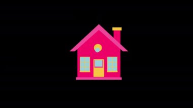 bir ev ikonu ev emlak konsepti animasyonu alfa kanalı ile