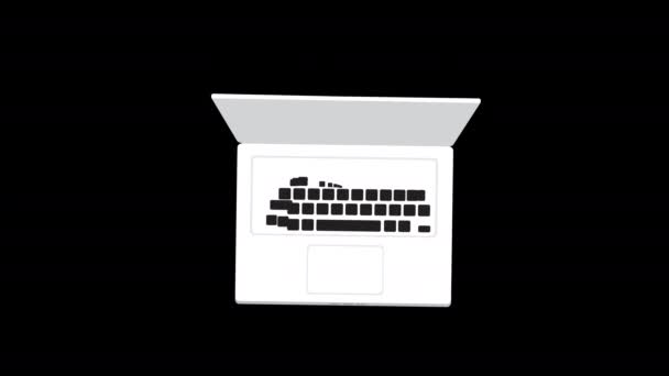 Monitor Scherm Laptop Pictogram Concept Lus Animatie Video Met Alfa — Stockvideo