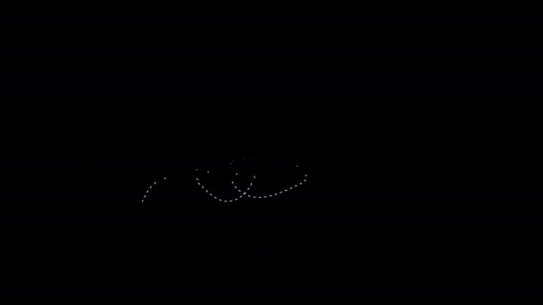 纸飞机通过虚线图标概念环路动画视频与阿尔法通道 — 图库视频影像