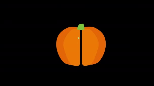 Halloween Dýně Ikona Koncept Smyčka Animace Video Alfa Kanálem — Stock video
