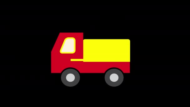 Икона Грузового Вагона Animation Анимация Транспортного Цикла Альфа Каналом — стоковое видео