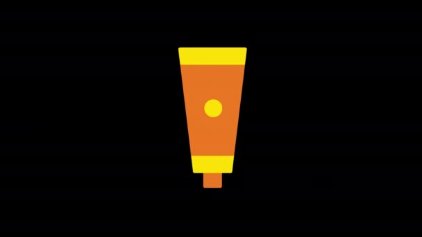 Tube Mit Sonnencreme Icon Konzept Loop Animationsvideo Mit Alphakanal — Stockvideo