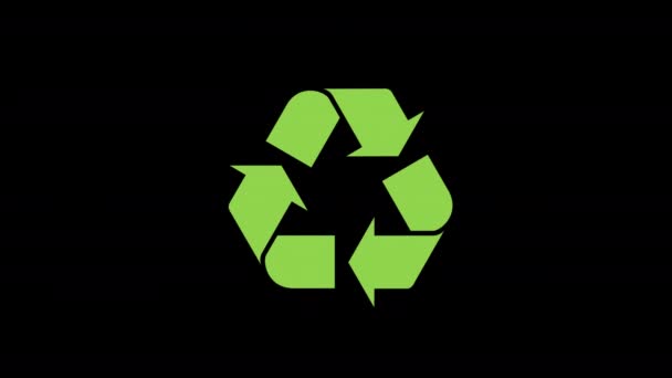Recycling Recycle Icon Concept Loop Animation Video Alpha Channel — Stock Video