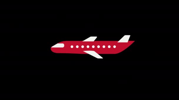 Ein Rot Weißes Flugzeug Fliegt Den Himmel Konzeptanimation Mit Alphakanal — Stockvideo