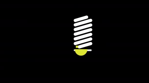 Lampa Ikon Koncept Animation Med Alfakanal — Stockvideo