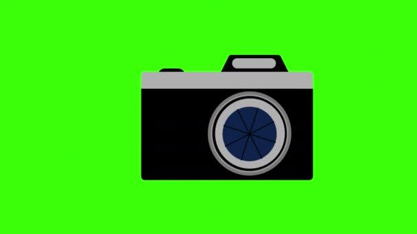 Kamera Fotografisches Gerätesymbol Konzept Animation Mit Alpha Kanal — Stockvideo