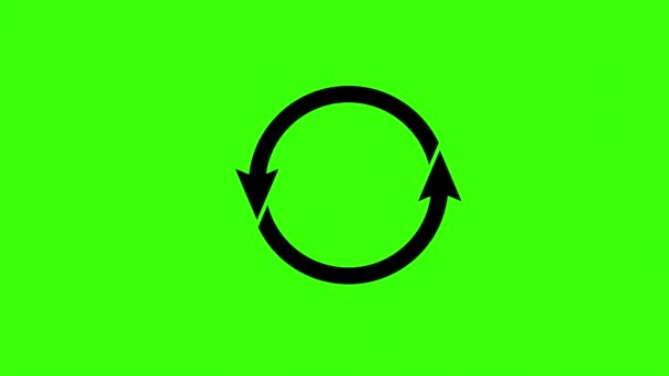 带有箭头图标概念动画的Alpha通道加载旋转圆环 — 图库视频影像