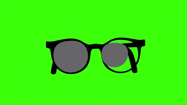 Sun Glasses Icon Concept Loop Animation Video Alpha Channel — Stock Video