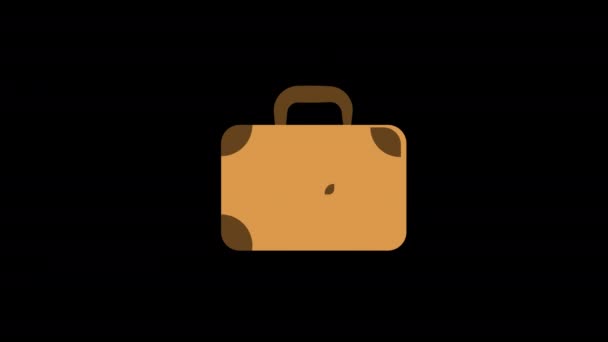 Portfölj Väska Resväska Ikon Koncept Animation Med Alfa Kanal — Stockvideo